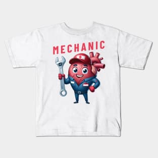 Heart mechanic funny gift for health workers Kids T-Shirt